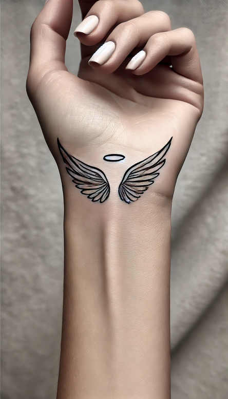wings tattoo design ideas vibrant palette angelic grace for shoulder blade