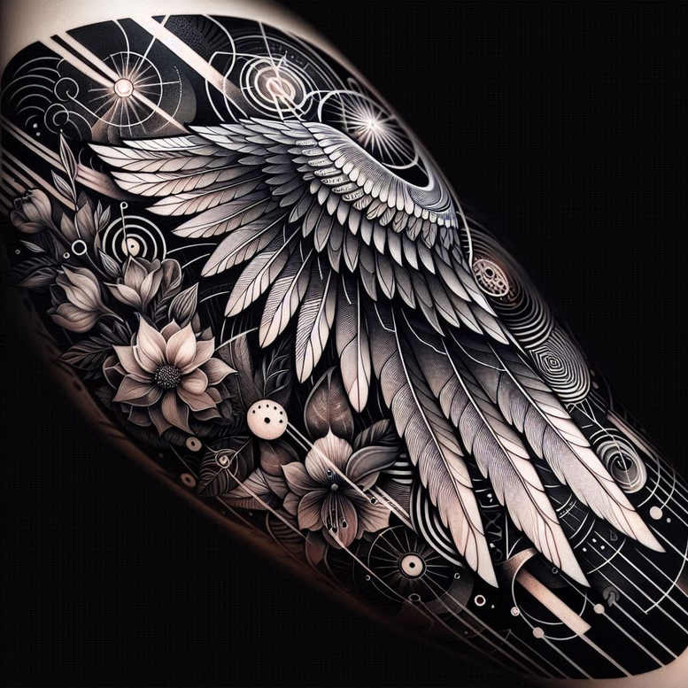 wings tattoo design ideas Realism hyper-realistic heavenly reach symbolising strength