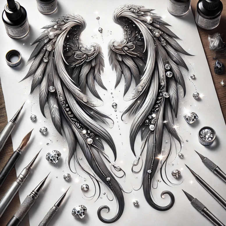 wings tattoo design ideas cinematic light bearer for toe