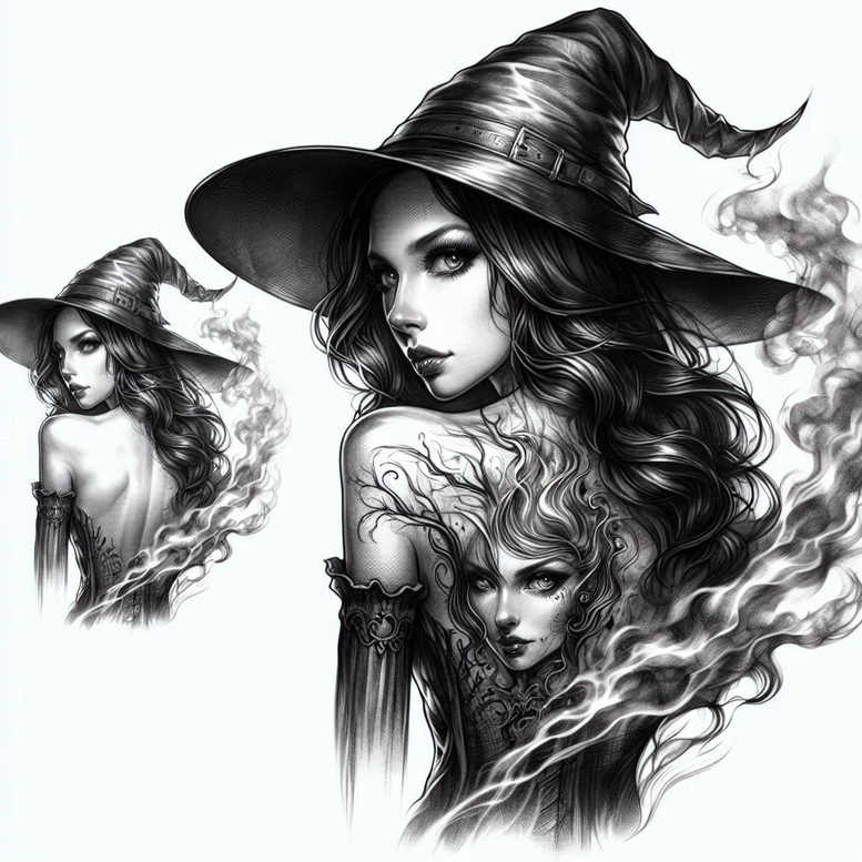 witches tattoo design ideas ethereal textures ancient spell for hand