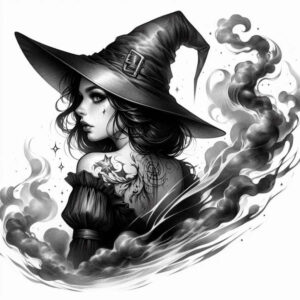 witches tattoo design ideas decorative elements potion maker for lower chest