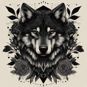 realistic-wolf-tattoo – tattoo design ideas free ai generated – realism-hyper-detail – for-knee – Gallery: wolves-inkby-ai