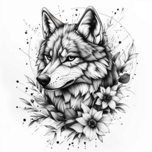 symbolic-wolf-tattoo – tattoo design ideas free ai generated – surrealism-morphic-transformation – for-knee – Gallery: wolves-inkby-ai