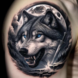 wolves tattoo design ideas Surrealism unreal forest spirit represents strength