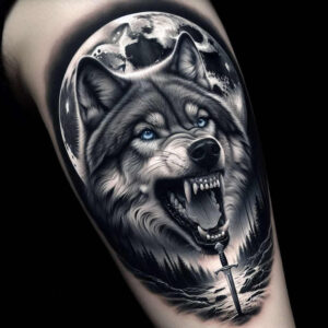 wolves tattoo design ideas subtle highlights lone hunter for elbow