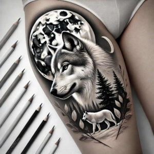 wolves tattoo design ideas abstract lone hunter for ribs