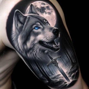 wolves tattoo design ideas vibrant moon howler for chest