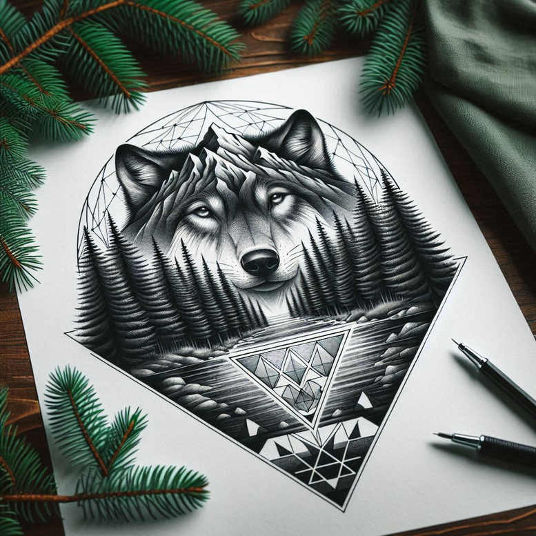 wolves tattoo design ideas accent shading moon howler for lower back