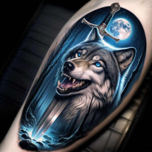 wolves tattoo design ideas layered fill nature\'s ghost for neck