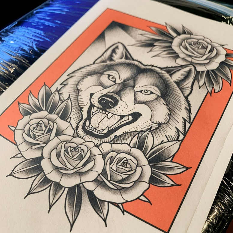 wolves tattoo design ideas Realism micro detail pack leader meaning strength