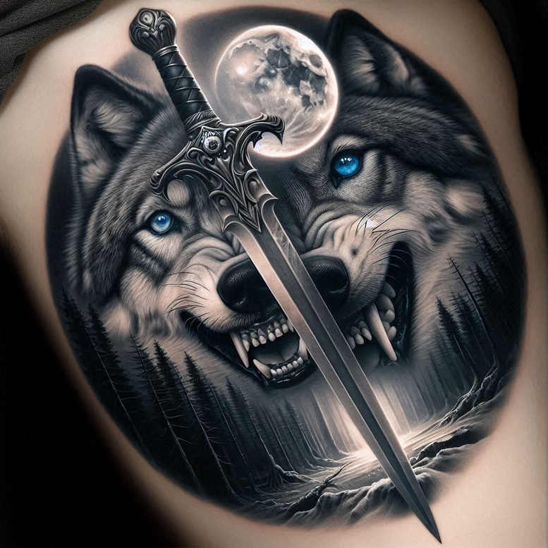 wolves tattoo design ideas clean contrast rugged survival stands for determination