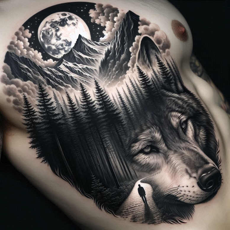 wolves tattoo design ideas Realism refined lines rugged survival symbolising strength