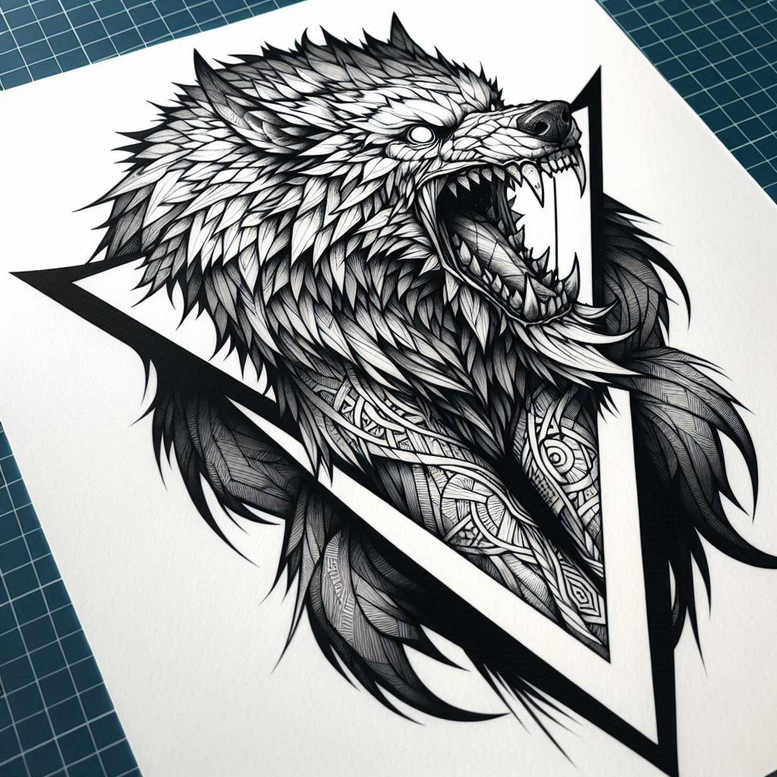 wolves tattoo design ideas Realism contrast play sharp senses shows resilience