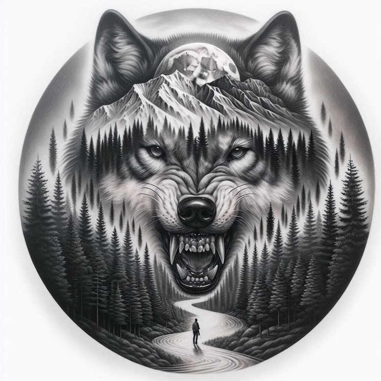 wolves tattoo design ideas realistic shadowing spirit of the wild for abdomen