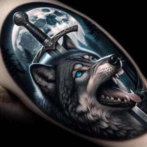 wolves tattoo design ideas Realim light and shadow play wild soul for collarbone