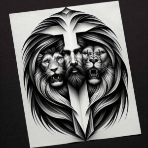 abstract-visage – tattoo design ideas free ai generated – surrealism-distorted-perspective – for-calf – Gallery: faces-inkby-ai