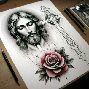 tattoo-face – tattoo design ideas free ai generated – neotraditional-refined-lines – for-ribs – Gallery: faces-inkby-ai