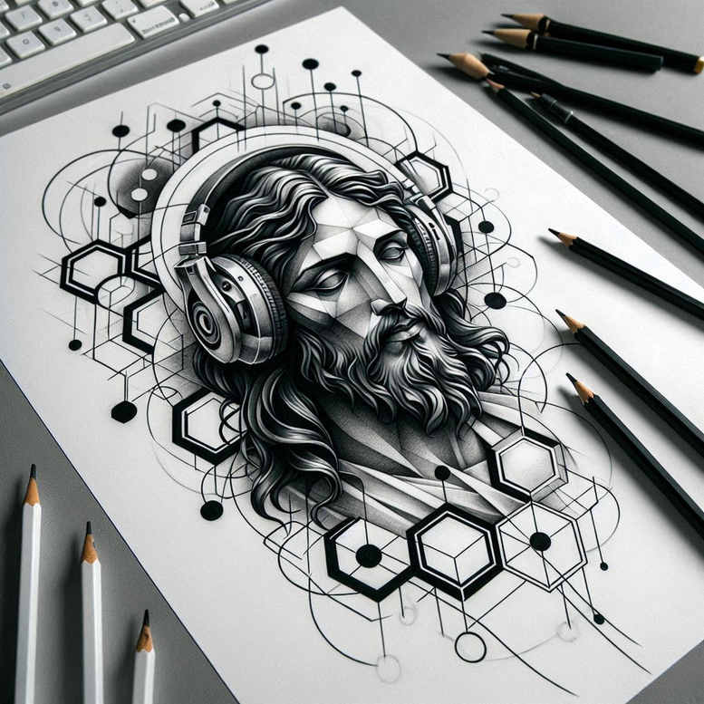 spiritual-might – tattoo design ideas free ai generated – neotraditional-artistic-contrast – for-upper-chest – Gallery: holy-spirit-inkby-ai