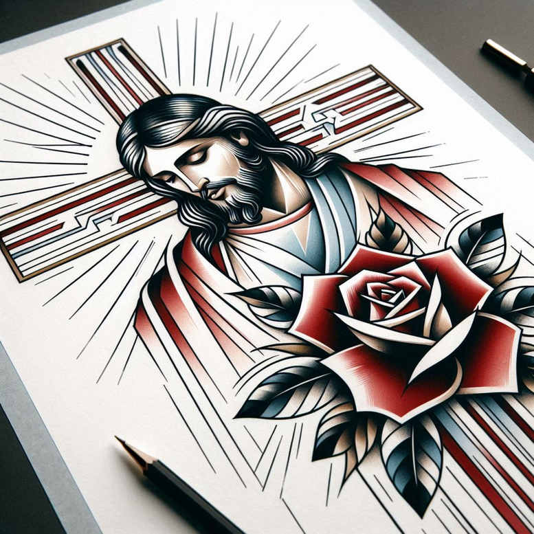 jesus-prayer-tattoo-realism-clean-lines-for-neck – tattoo design ideas free ai generated – Gallery: jesus-inkby-ai