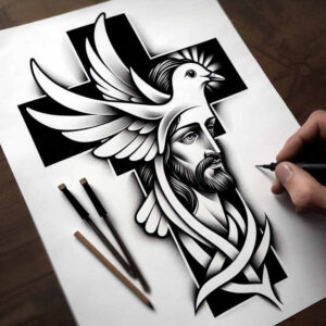 jesus-cross-tattoo-neotraditional-intricate-shading-for-knee – tattoo design ideas free ai generated – Gallery: jesus-inkby-ai