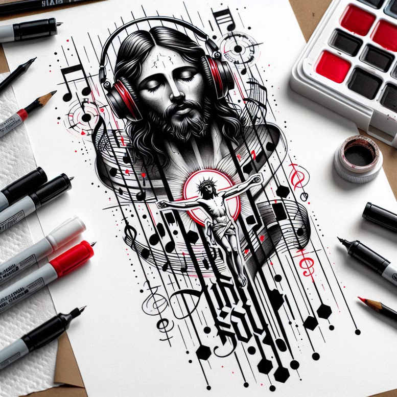 jesus-holy-spirit-tattoo-surrealism-vivid-hallucination-for-chest – tattoo design ideas free ai generated – Gallery: jesus-inkby-ai