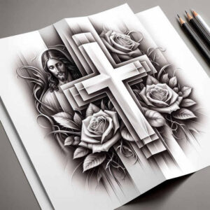 jesus-grace-tattoo-surrealism-symbolism-for-outer-arm – tattoo design ideas free ai generated – Gallery: jesus-inkby-ai