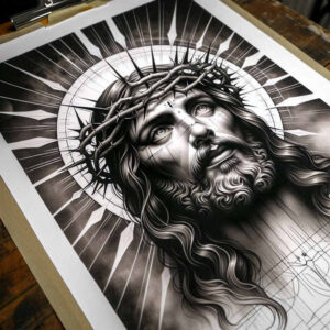 jesus-spirit-tattoo-neotraditional-vivid-detail-for-arm – tattoo design ideas free ai generated – Gallery: jesus-inkby-ai
