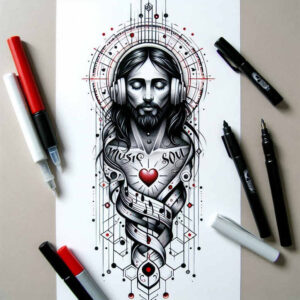 jesus-heart-tattoo – tattoo design ideas free ai generated – portrait-realism – for-heel – Gallery: jesus-inkby-ai