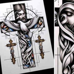jesus-divine-grace-tattoo-surrealism-mysterious-for-chest – tattoo design ideas free ai generated – Gallery: jesus-inkby-ai