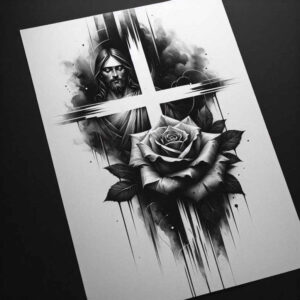 jesus-traditional-tattoo-realism-contour-shading-for-biceps – tattoo design ideas free ai generated – Gallery: jesus-inkby-ai