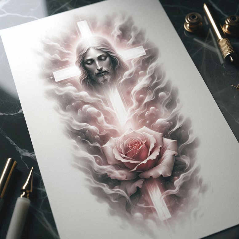 jesus-on-cross-tattoo-realism-visual-accuracy-for-scapula – tattoo design ideas free ai generated – Gallery: jesus-inkby-ai