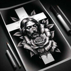 jesus-truth-tattoo-neotraditional-bold-color-for-calf – tattoo design ideas free ai generated – Gallery: jesus-inkby-ai
