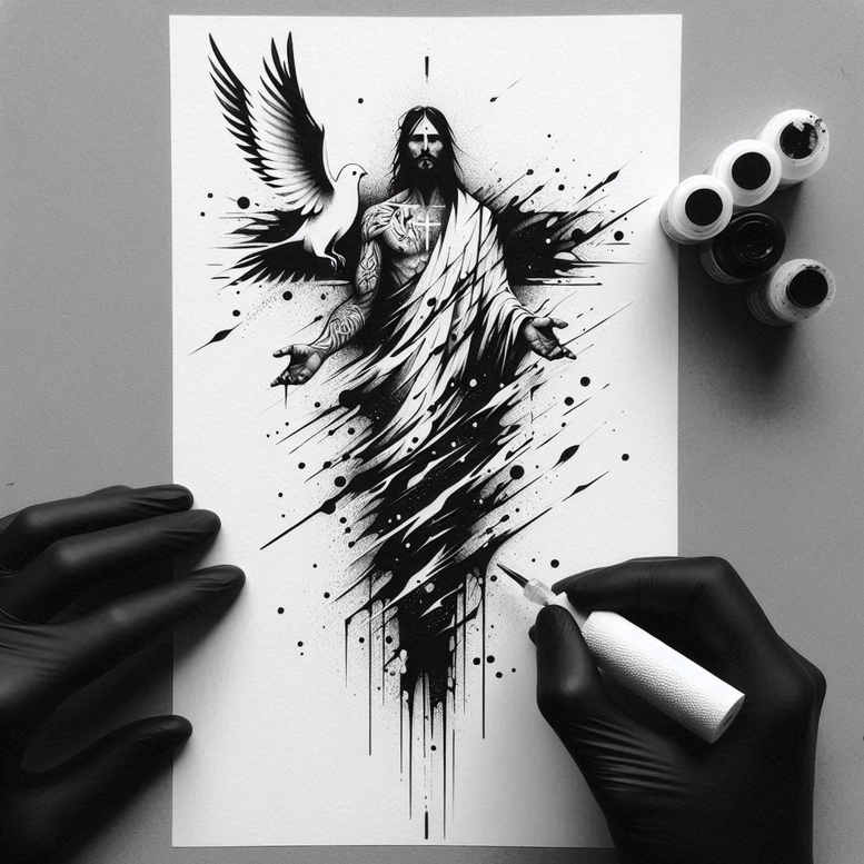 jesus-wounds-tattoo-realism-photo-accuracy-for-lower-back – tattoo design ideas free ai generated – Gallery: jesus-inkby-ai