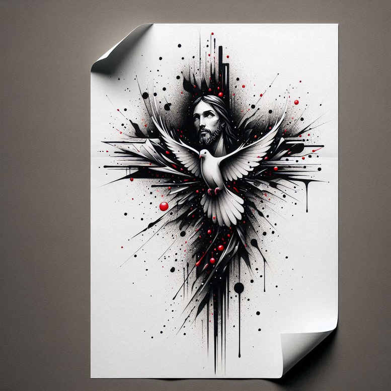 jesus-divine-tattoo-realism-textured-light-for-knee – tattoo design ideas free ai generated – Gallery: jesus-inkby-ai