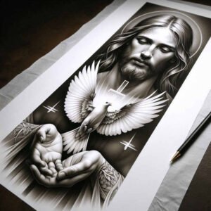 jesus-prayer-tattoo-neotraditional-bright-color-for-nape – tattoo design ideas free ai generated – Gallery: jesus-inkby-ai