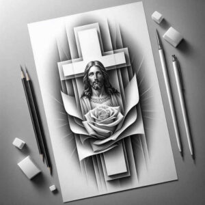 jesus-blessing-tattoo-realism-highlighted-contrast-for-temple – tattoo design ideas free ai generated – Gallery: jesus-inkby-ai