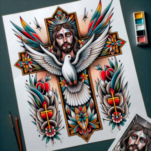 jesus-eternal-tattoo-realism-deep-shadows-for-triceps – tattoo design ideas free ai generated – Gallery: jesus-inkby-ai