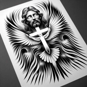 jesus-cross-tattoo-neotraditional-artistic-contrast-for-collarbone – tattoo design ideas free ai generated – Gallery: jesus-inkby-ai
