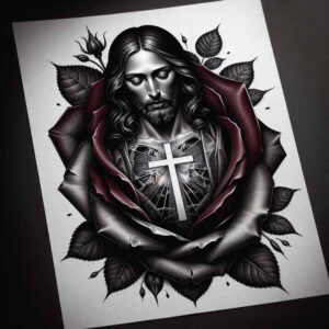 jesus-holy-love-tattoo-neotraditional-accent-shading-for-upper-arm – tattoo design ideas free ai generated – Gallery: jesus-inkby-ai