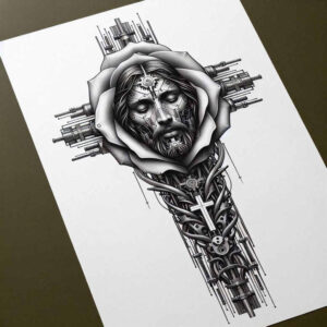 jesus-mercy-tattoo-realism-gentle-shadow-for-upper-thigh – tattoo design ideas free ai generated – Gallery: jesus-inkby-ai
