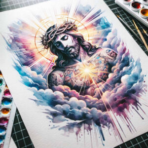 jesus-divine-tattoo-realism-photorealistic-drawing-for-thigh – tattoo design ideas free ai generated – Gallery: jesus-inkby-ai