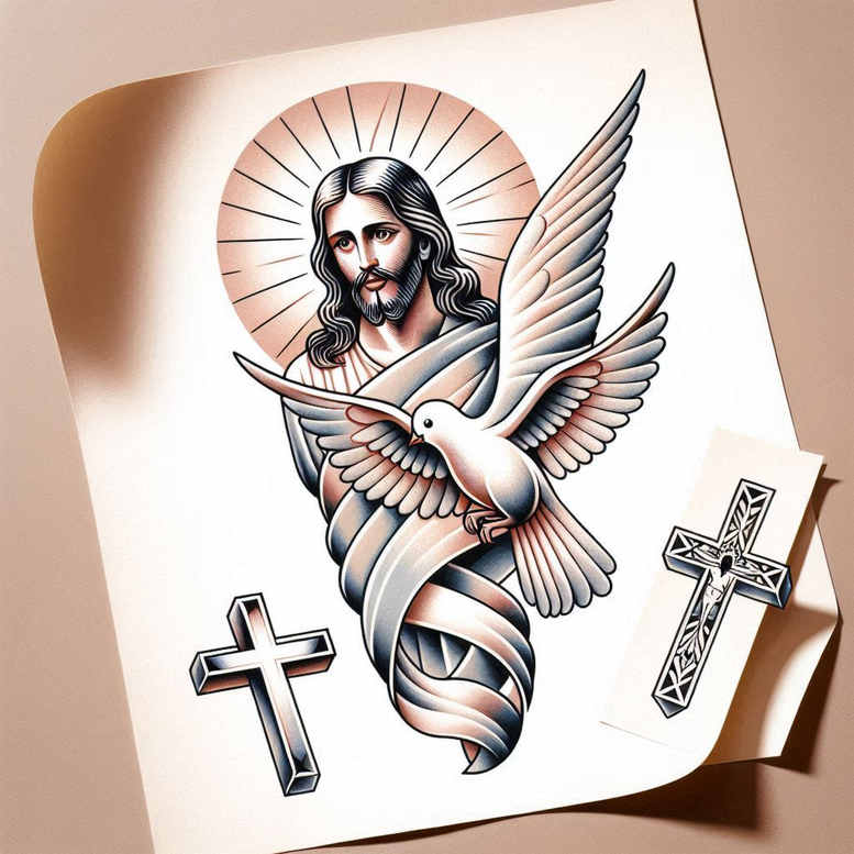 face-of-jesus-tattoo-realism-natural-finish-for-lower-chest – tattoo design ideas free ai generated – Gallery: jesus-inkby-ai