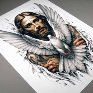 jesus tattoo design ideas saturated biblical for shin