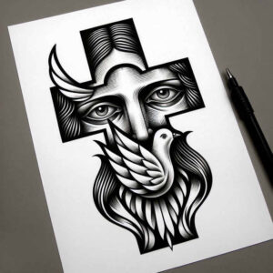 jesus tattoo design ideas modern classic biblical scenes shows perseverance