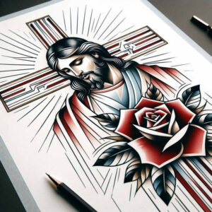 jesus tattoo design ideas Realism light play blessing shows determination