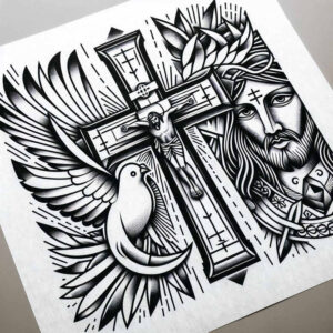 jesus tattoo design ideas Realism precise anatomy compassion for back