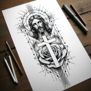 jesus tattoo design ideas color blending compassionate gaze embodying strength