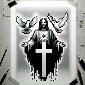 jesus tattoo design ideas Realism soft highlights cross for ankle