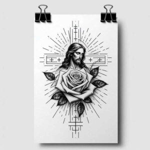 jesus tattoo design ideas Realism real shadows divine mercy for side