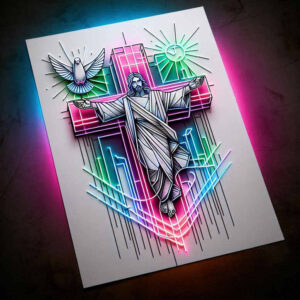 jesus tattoo design ideas Realism full detail divine presence for abdomen